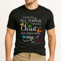 I Can Do All Things Through Christ Butterfly Art Religious Performance Shirt