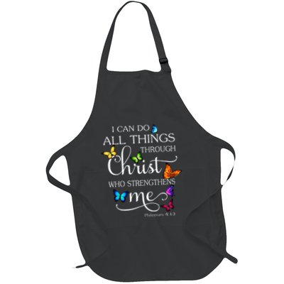 I Can Do All Things Through Christ Butterfly Art Religious Apron