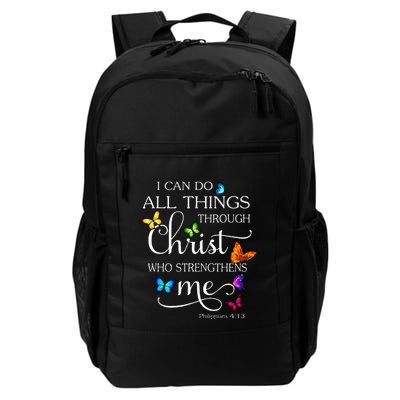 I Can Do All Things Through Christ Butterfly Art Religious Backpack