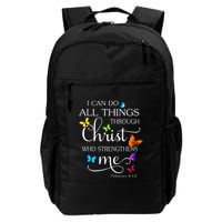 I Can Do All Things Through Christ Butterfly Art Religious Backpack