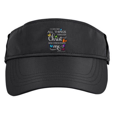 I Can Do All Things Through Christ Butterfly Art Religious Adult Drive Performance Visor