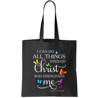 I Can Do All Things Through Christ Butterfly Art Religious Bag