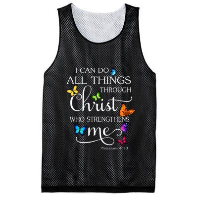 I Can Do All Things Through Christ Butterfly Art Religious Mesh Reversible Basketball Jersey Tank