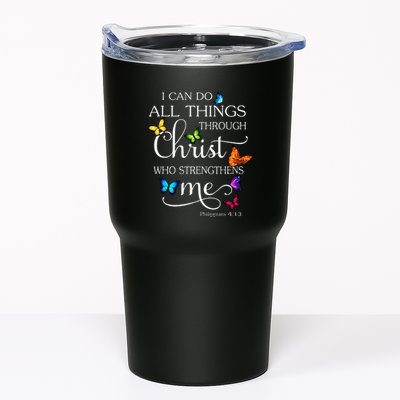 I Can Do All Things Through Christ Butterfly Art Religious Tumbler