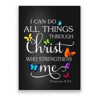 I Can Do All Things Through Christ Butterfly Art Religious Poster