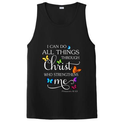 I Can Do All Things Through Christ Butterfly Art Religious PosiCharge Competitor Tank