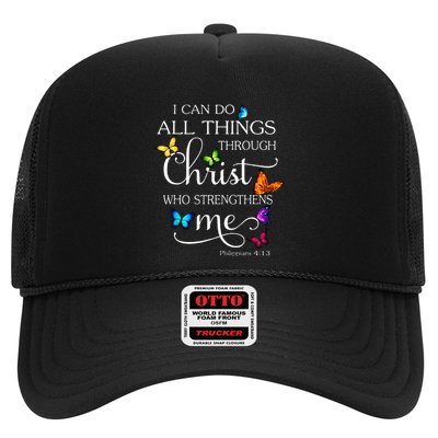 I Can Do All Things Through Christ Butterfly Art Religious Trucker Hat
