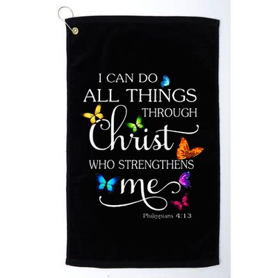 I Can Do All Things Through Christ Butterfly Art Religious Golf Towel
