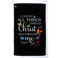 I Can Do All Things Through Christ Butterfly Art Religious Golf Towel