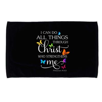 I Can Do All Things Through Christ Butterfly Art Religious Microfiber Hand Towel
