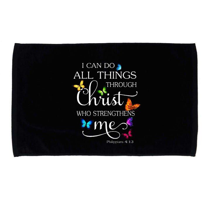 I Can Do All Things Through Christ Butterfly Art Religious Microfiber Hand Towel