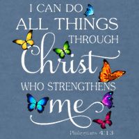 I Can Do All Things Through Christ Butterfly Art Religious Garment-Dyed Sweatshirt
