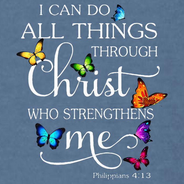 I Can Do All Things Through Christ Butterfly Art Religious Garment-Dyed Sweatshirt