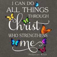 I Can Do All Things Through Christ Butterfly Art Religious Cotton Canvas Backpack