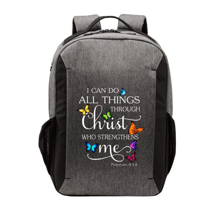I Can Do All Things Through Christ Butterfly Art Religious Vector Backpack
