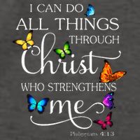 I Can Do All Things Through Christ Butterfly Art Religious Vector Backpack