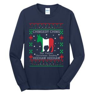 Italian Christmas Donkey Italy Ugly Christmas Tall Long Sleeve T-Shirt