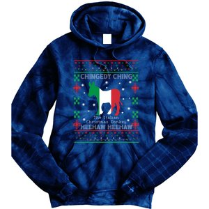 Italian Christmas Donkey Italy Ugly Christmas Tie Dye Hoodie