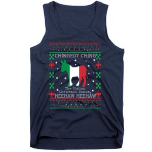 Italian Christmas Donkey Italy Ugly Christmas Tank Top