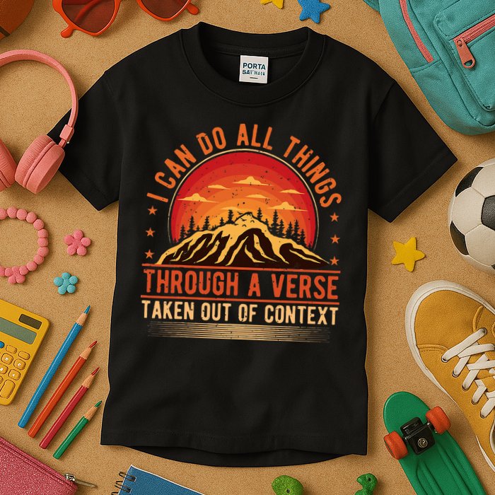 I Can Do All Things Through A Verse Taken Out Of Context Kids T-Shirt