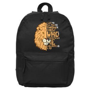 I Can Do Things Through Christ Lion Philippians 413 Gift 16 in Basic Backpack