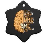 I Can Do Things Through Christ Lion Philippians 413 Gift Ceramic Star Ornament