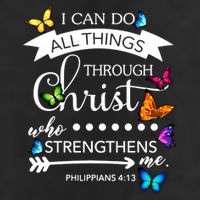 I Can Do All Things Through Christ Butterfly Art Religion Gift Cool Comfort Performance Bucket Hat