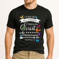 I Can Do All Things Through Christ Butterfly Art Religion Gift Cooling Performance Crew T-Shirt