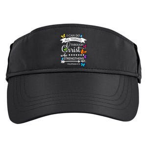 I Can Do All Things Through Christ Butterfly Art Religion Gift Adult Drive Performance Visor