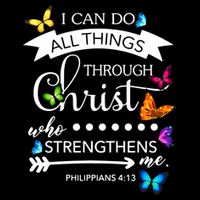I Can Do All Things Through Christ Butterfly Art Religion Gift Flat Bill Trucker Hat