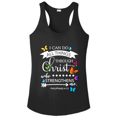 I Can Do All Things Through Christ Butterfly Art Religion Gift Ladies PosiCharge Competitor Racerback Tank