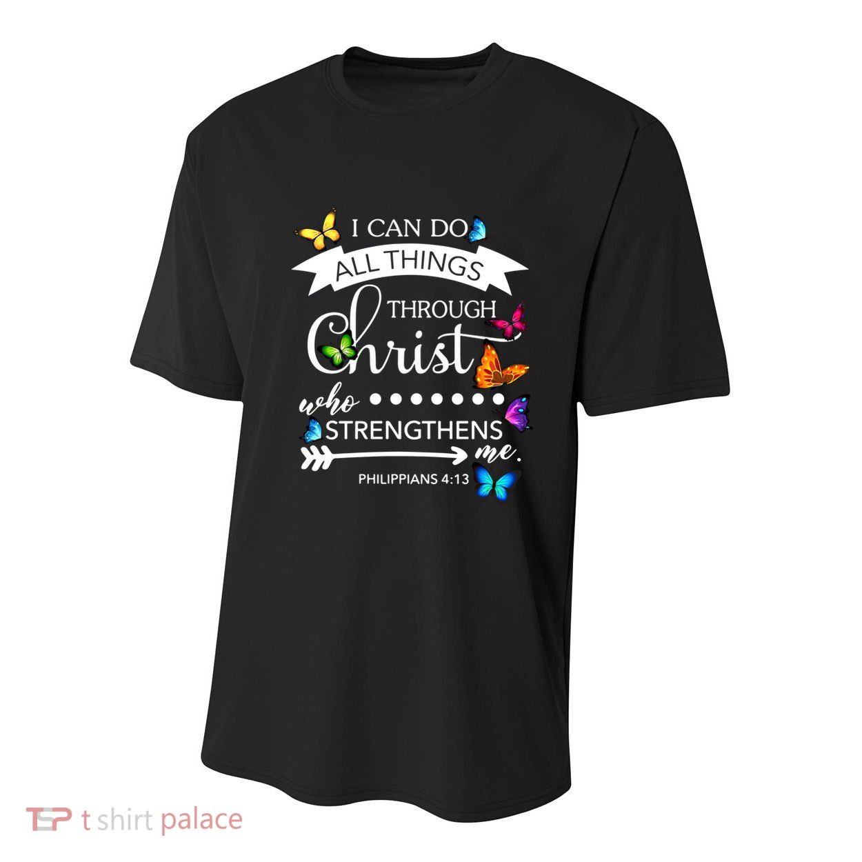 I Can Do All Things Through Christ Butterfly Art Religion Gift Youth Performance Sprint T-Shirt