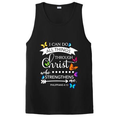 I Can Do All Things Through Christ Butterfly Art Religion Gift PosiCharge Competitor Tank