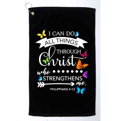 I Can Do All Things Through Christ Butterfly Art Religion Gift Golf Towel