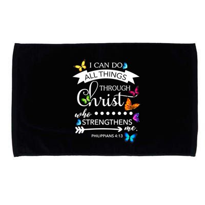 I Can Do All Things Through Christ Butterfly Art Religion Gift Microfiber Hand Towel