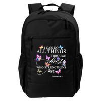 I Can Do All Things Through Christ Butterfly Art Religious TShirt Backpack