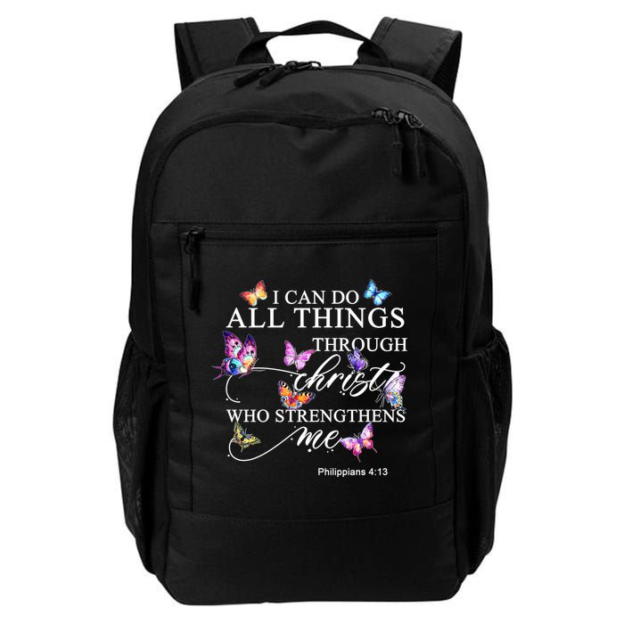 I Can Do All Things Through Christ Butterfly Art Religious TShirt Backpack