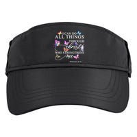 I Can Do All Things Through Christ Butterfly Art Religious TShirt Adult Drive Performance Visor