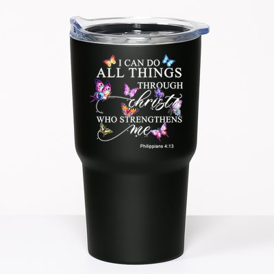 I Can Do All Things Through Christ Butterfly Art Religious TShirt Tumbler