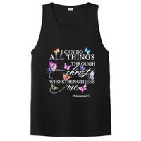 I Can Do All Things Through Christ Butterfly Art Religious TShirt PosiCharge Competitor Tank