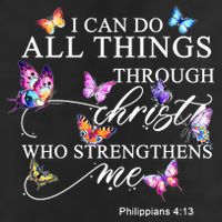 I Can Do All Things Through Christ Butterfly Art Religious TShirt Trucker Hat