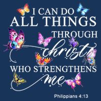 I Can Do All Things Through Christ Butterfly Art Religious TShirt Cool Comfort Performance Bucket Hat