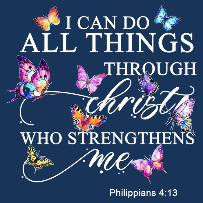 I Can Do All Things Through Christ Butterfly Art Religious TShirt Cool Comfort Performance Bucket Hat
