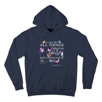 I Can Do All Things Through Christ Butterfly Art Religious TShirt Hoodie