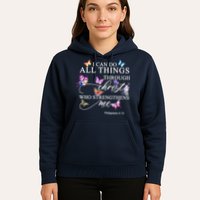 I Can Do All Things Through Christ Butterfly Art Religious TShirt Hoodie
