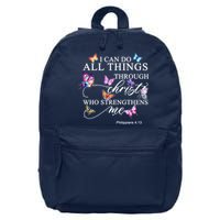 I Can Do All Things Through Christ Butterfly Art Religious TShirt 16 in Basic Backpack