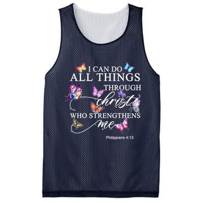 I Can Do All Things Through Christ Butterfly Art Religious TShirt Mesh Reversible Basketball Jersey Tank