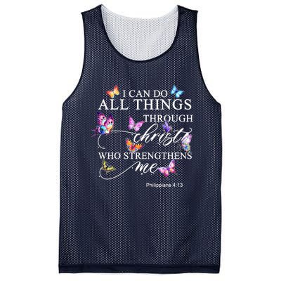 I Can Do All Things Through Christ Butterfly Art Religious TShirt Mesh Reversible Basketball Jersey Tank