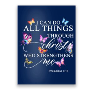 I Can Do All Things Through Christ Butterfly Art Religious TShirt Poster