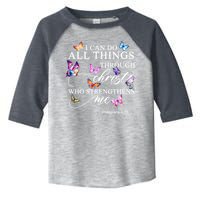 I Can Do All Things Through Christ Butterfly Art Religious TShirt Toddler Fine Jersey T-Shirt